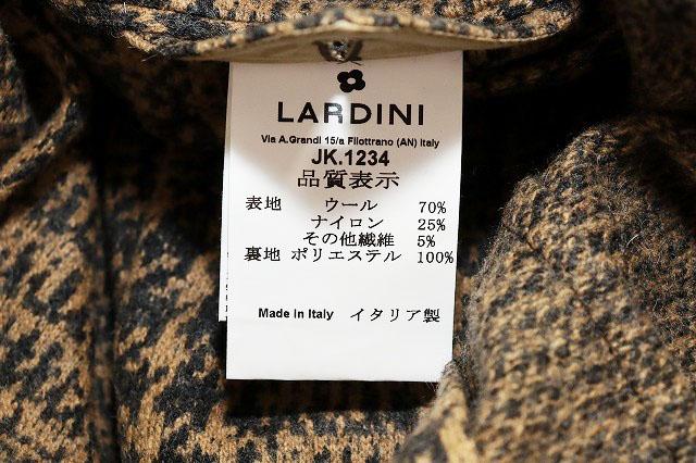 【中古】ラルディーニ LARDINI ウール ジャケット サイズ50 総柄 ブレザー グレンチェック ブラウン ●241024 メンズ