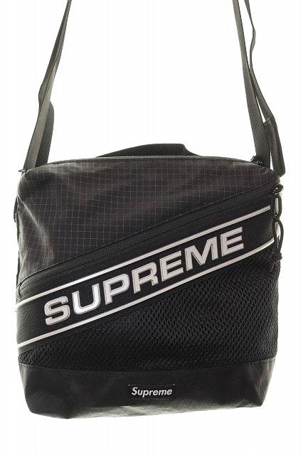 【中古】シュプリーム SUPREME 23AW SHOULDER BAG BLACK ロゴ ショルダー バッグ ナイロン ブラック ☆AA★▲ 251218