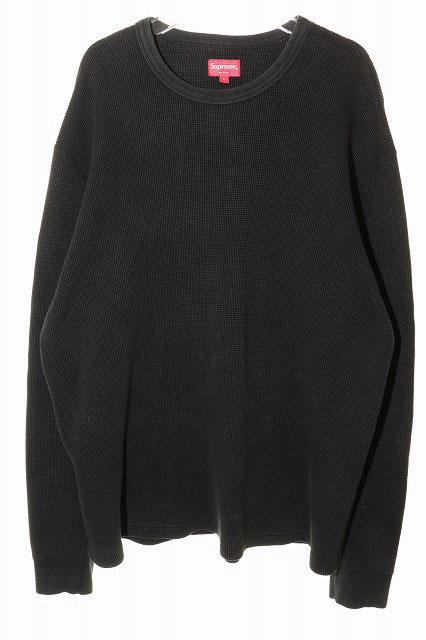 【中古】シュプリーム SUPREME 17AW SLEEVE LOGO WAFFLE THERMAL BLACK L スリーブ ロゴ ワッフル ☆AA★251207