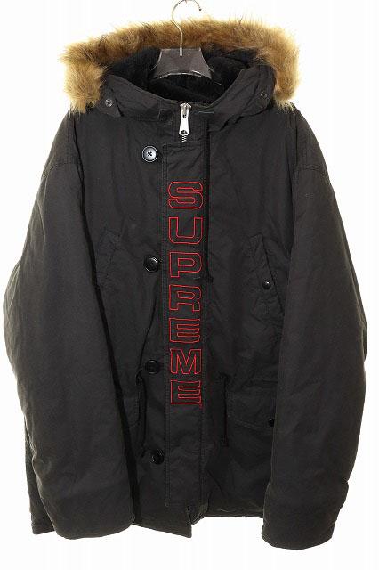 【中古】シュプリーム SUPREME 19AW SPELLOUT N-3B PARKA BLACK XL スペルアウト ミリタリー ☆AA★251230