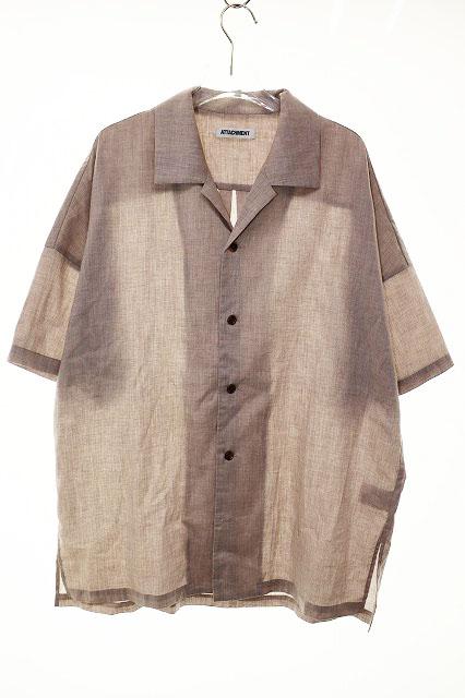 【中古】アタッチメント ATTACHMENT POPLIN OPEN COLLAR S/S SHIRT SIZE 1 ポプリン オープンカラー シャツ ●260329