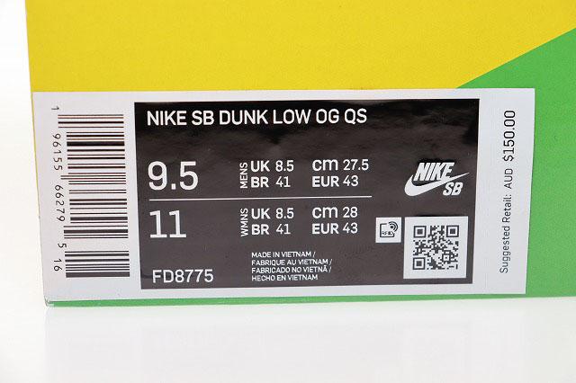 【中古】ナイキ NIKE × HUF SB DUNK LOW OG QS NEW YORK 27.5cm FD8775-100 ハフ ダンク ロー ▲■251128