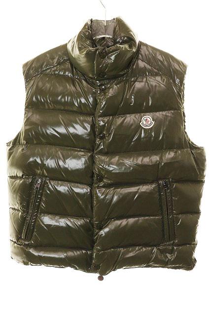 【中古】モンクレール MONCLER TIB GILET VEST 3 420914335005 ダウンベスト ロゴ ワッペン グリーン 251206 メンズ