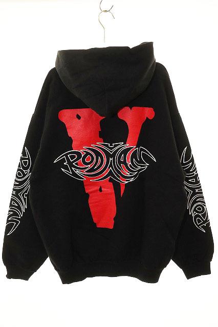 【中古】ヴィーローン VLONE × DENNIS RODMAN HOODIE BLACK XL デニス・ロッドマン プリント パーカー 251207