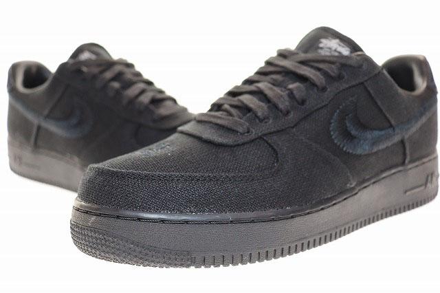 【中古】ナイキ NIKE AIR FORCE 1 LOW STUSSY TRIPLE BLACK 28.5cm CZ9084-001 エアフォース ロー ▲■251204