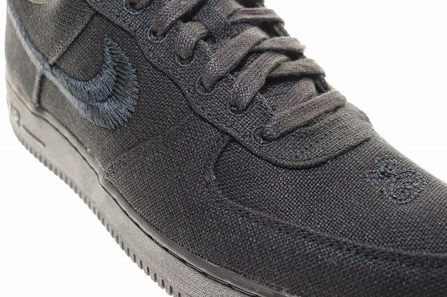 【中古】ナイキ NIKE AIR FORCE 1 LOW STUSSY TRIPLE BLACK 28.5cm CZ9084-001 エアフォース ロー ▲■251204