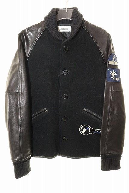 【中古】ヒステリックグラマー HYSTERIC GLAMOUR × MIHARA YASUHIRO ダブルアームレザー スタジャン M ☆AA★251220