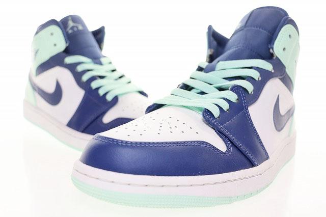 【中古】ナイキ NIKE AIR JORDAN 1 MID BLUE MINT MYSTIC NAVY 28.5?p 554724-413 エア ジョーダン ミッド ▲■251209