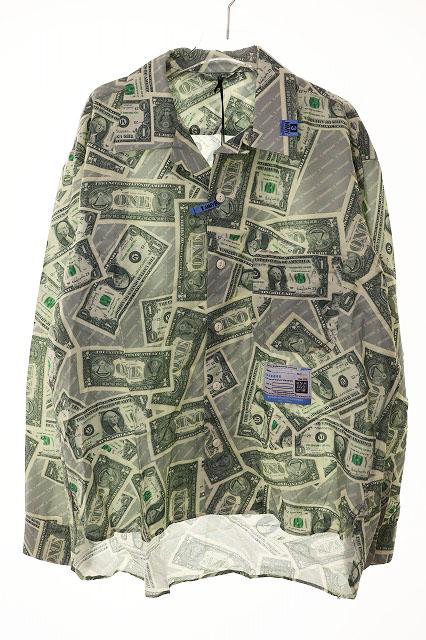 【中古】ミハラヤスヒロ MIHARA YASUHIRO DOLLAR BILL PRINTED SHIRT 44 ダラー ビル プリンテッド シャツ ■251226