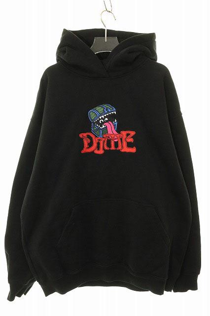 【中古】ダイム DIME MIMIC HOODIE BLACK XL ミミック プルオーバー フーディ パーカー 刺繍 ブラック 251230 メンズ