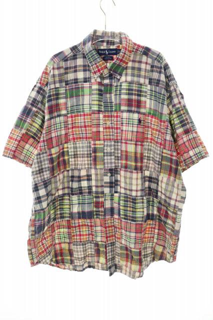 【中古】ポロ ラルフローレン POLO RALPH LAUREN チェック シャツ XLサイズ 半袖 マルチカラー ●260502 メンズ