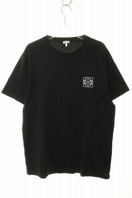 【中古】ロエベ LOEWE ANAGRAM T-SHIRT BLACK L アナグラム 刺繍 Tシャツ レギュラーフィット ☆AA★260212