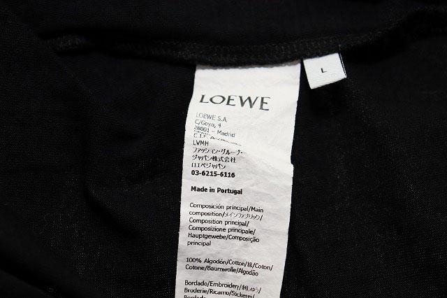 【中古】ロエベ LOEWE ANAGRAM T-SHIRT BLACK L アナグラム 刺繍 Tシャツ レギュラーフィット ☆AA★260212_7