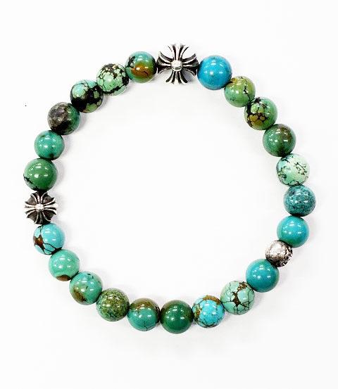 【中古】クロムハーツ CHROME HEARTS 8mm BEAD ブレスレット ターコイズ ビーズ シルバー ☆AA★ ▲ 260305_1