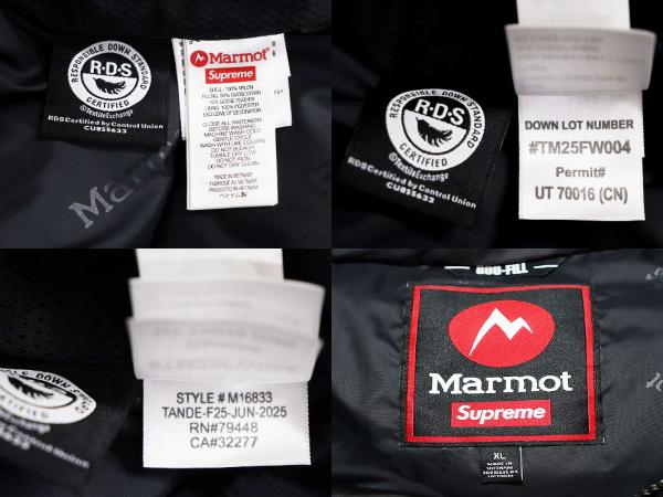 【中古】× MARMOT 25AW 800-FILL DOWN PARKA XL BLACK マーモット ダウン ジャケット パーカー ブラック 黒 ☆AA★ 260205_7