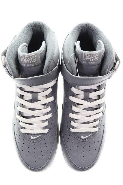 【中古】ナイキ NIKE AIR FORCE 1 MID QS NYC COOL GREY 28cm エア フォース 1 ミッド ニューヨーク グレー ▲■260206_1