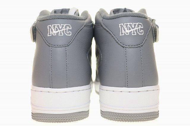 【中古】ナイキ NIKE AIR FORCE 1 MID QS NYC COOL GREY 28cm エア フォース 1 ミッド ニューヨーク グレー ▲■260206_4