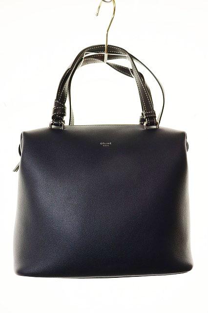 【中古】セリーヌ CELINE スモールソフトキューブ ショルダーバッグ 2WAY なめし革 米国海軍 ☆AA★▲■260228