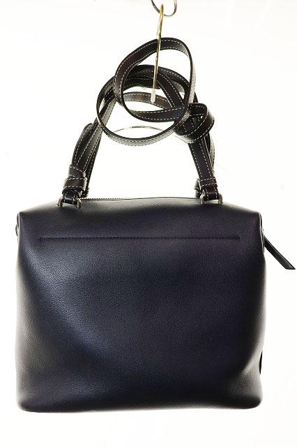 【中古】セリーヌ CELINE スモールソフトキューブ ショルダーバッグ 2WAY なめし革 米国海軍 ☆AA★▲■260228