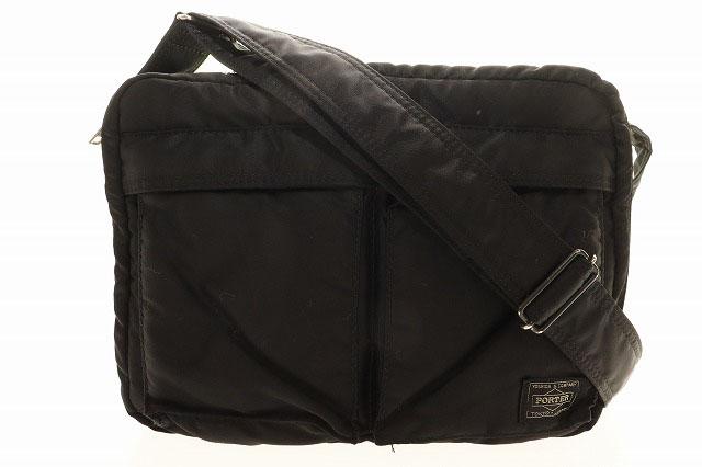 【中古】ポーター PORTER TANKER SHOULDER BAG BLACK タンカー ショルダー バッグ ブラック ●▲260218 メンズ