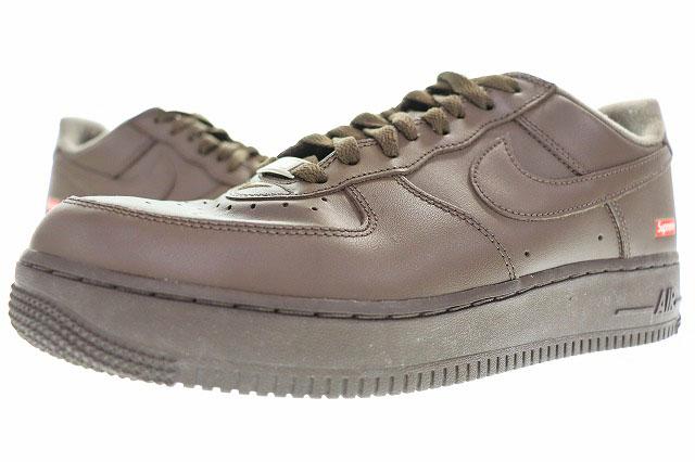 【中古】ナイキ NIKE × SUPREME AIR FORCE 1 LOW SP BAROQUE BROWN 28.5cm エア フォース ロー シュプリーム ▲■260310