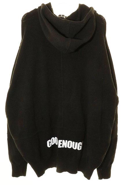 【中古】グッドイナフ GOODENOUGH 00s 裾ロゴ ストレッチ コットン ニット ジップ パーカー XLサイズ 260420
