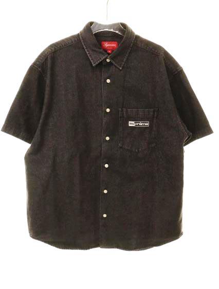 【中古】シュプリーム SUPREME 20SS INVERT DENIM S/S SHIRT BLACK S インバート デニム 半袖 シャツ ☆AA★■260310