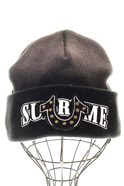 【中古】シュプリーム SUPREME × TRUE RELIGION 25AW ビーニー ニット 帽子 ブラック 黒 ☆AA★▲260308 メンズ