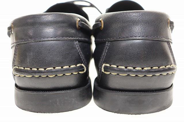 【中古】パラブーツ Paraboot バース デッキシューズ モカシン 7 1/2 レザー ブラック ●▲■260224 メンズ