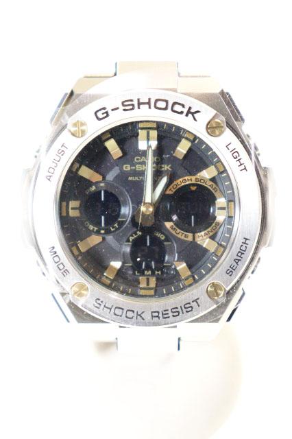 【中古】カシオ CASIO G-STEEL GST-W110D-1A9JF ジースティール メタル ソーラー 腕時計 シルバー ▲■260315 メンズ