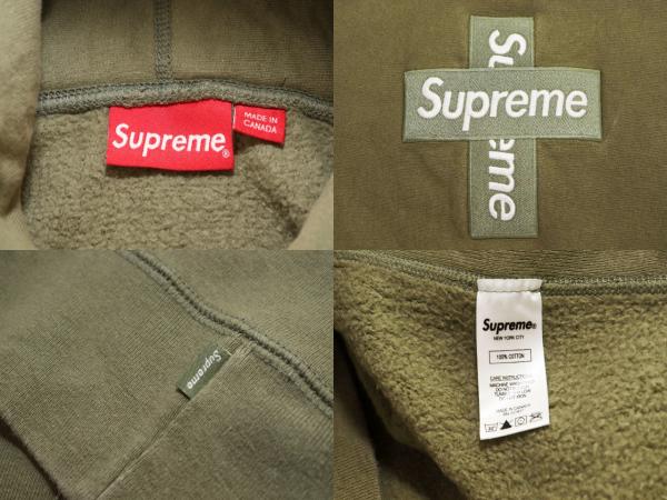 【中古】シュプリーム SUPREME 20AW CROSS BOX LOGO HOODED SWEATSHIRT OLIVE M クロス ボックス ロゴ ☆AA★260330_7