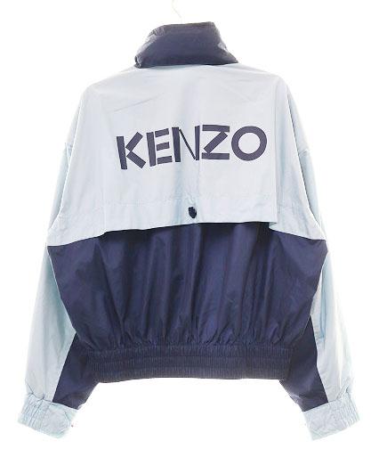 【中古】ケンゾー KENZO ハイネック ウィンドブレーカー XSサイズ バイカラー ブルゾン ジャケット 青 ☆AA★260415