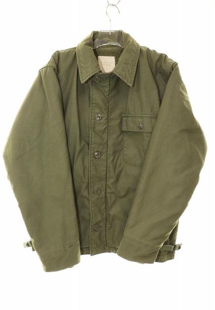 【中古】U.S.NAVY 70s A-2 デッキジャケット VANDERBILT SHIRT社製 Mサイズ タロンジップ カーキ ●260311 メンズ