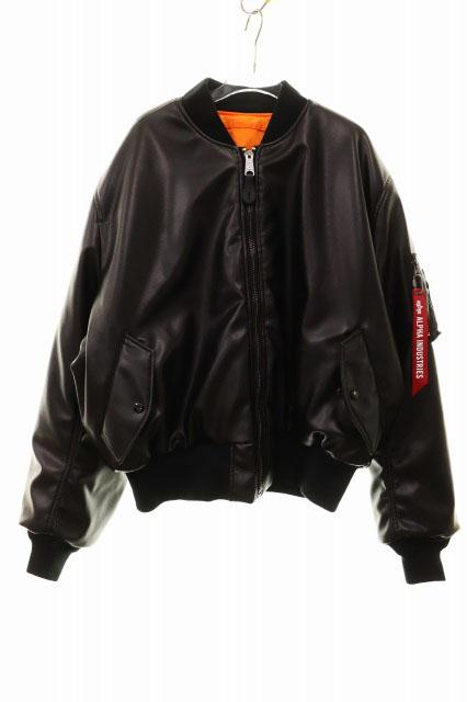 【中古】アルファ ALPHA REVERSIBLE MA-1 BLACK XL 797-5252035 フェイク レザー リバーシブル ●260311