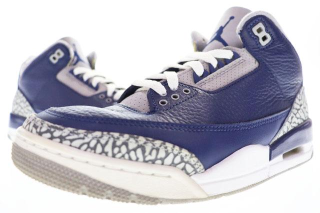 【中古】ナイキ NIKE AIR JORDAN 3 RETRO MIDNIGHT NAVY 26.5cm エア ジョーダン レトロ ミッドナイト ネイビー ▲260318