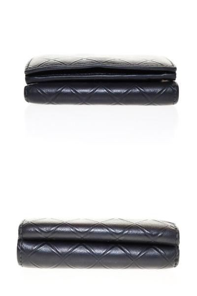 【中古】ボッテガヴェネタ BOTTEGA VENETA エンボス イントレチャート 三つ折り 財布 ネイビー 紺 ☆AA★▲■260419_2