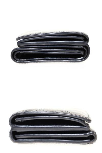 【中古】ボッテガヴェネタ BOTTEGA VENETA エンボス イントレチャート 三つ折り 財布 ネイビー 紺 ☆AA★▲■260419_3