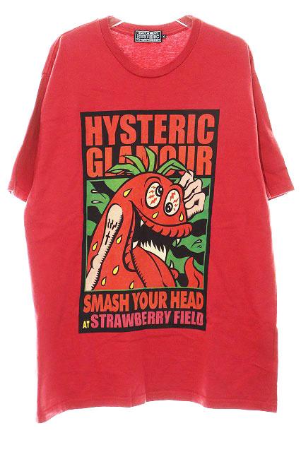 【中古】ヒステリックグラマー HYSTERIC GLAMOUR XL ストロベリー モンスター Tシャツ レッド 赤 260317