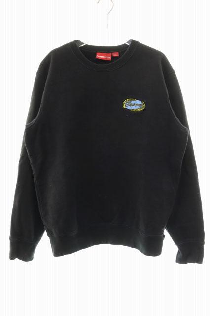 【中古】シュプリーム SUPREME 19SS CHAIN LOGO CREWNECK BLACK SIZE L チェーン ロゴ クルーネック トレーナー 260408