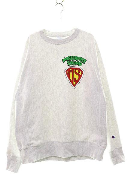 【中古】MASTERPIECE SOUND LOGO CREW SWEAT L マスター ピース サウンド プリント スウェット グレー 260317