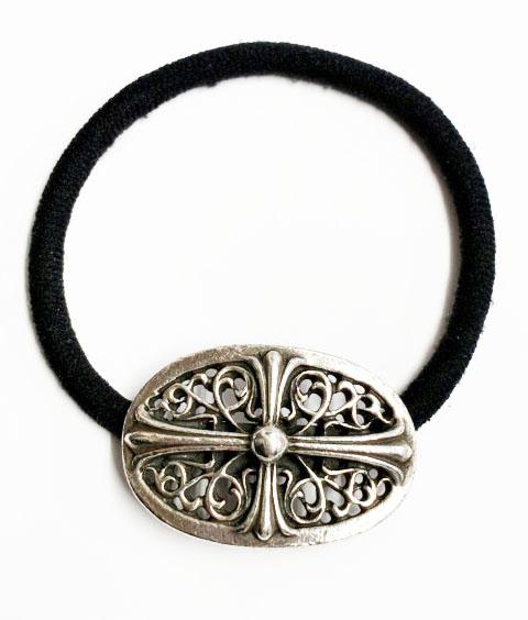 【中古】クロムハーツ CHROME HEARTS CLASSIC OVAL クラシック オーバル クロス ヘアゴム コンチョ ☆AA★ ▲ 260508