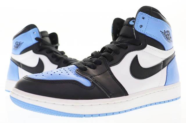 【中古】ナイキ NIKE AIR JORDAN 1 RETRO HIGH OG UNIVERSITY BLUE 26.5cm エア ジョーダン ハイ ブルー ▲■260320