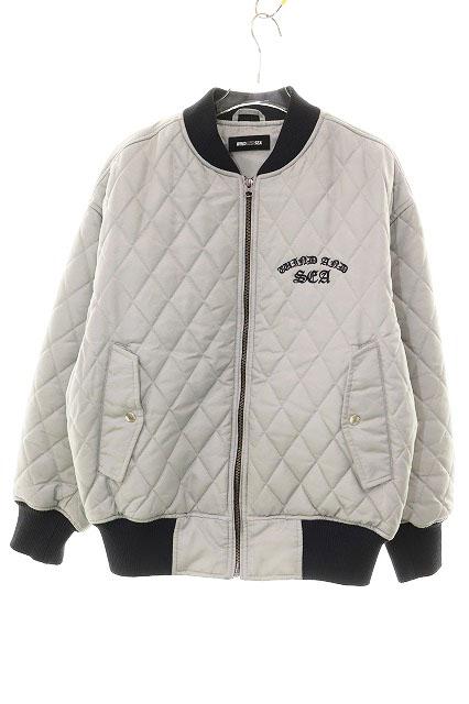 【中古】ウィンダンシー WIND AND SEA 25AW QUILTING MA-1 JACKET GREY S キルティング ジャケット バックロゴ 260321