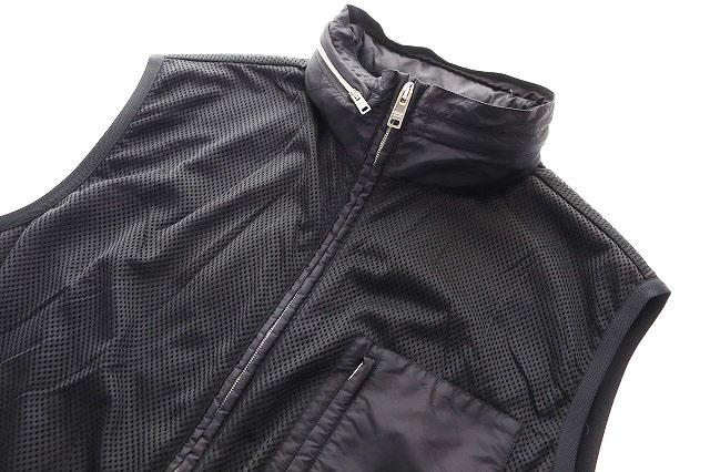 【中古】プラダ PRADA メッシュ ベスト ラバータグ ライニング フード Sサイズ ブラック 黒 ☆AA★260418_3
