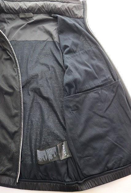 【中古】プラダ PRADA メッシュ ベスト ラバータグ ライニング フード Sサイズ ブラック 黒 ☆AA★260418_6