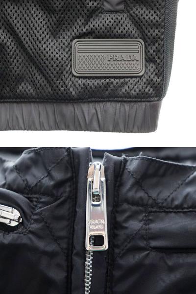 【中古】プラダ PRADA メッシュ ベスト ラバータグ ライニング フード Sサイズ ブラック 黒 ☆AA★260418_8