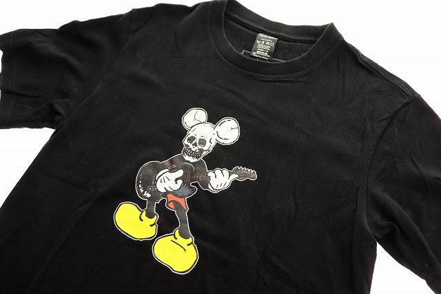 【中古】ナンバーナイン 稀少 08AW ポートランド期 スカル フェイス ミッキー ギター Tシャツ ブラック 2 ▲■260416_3