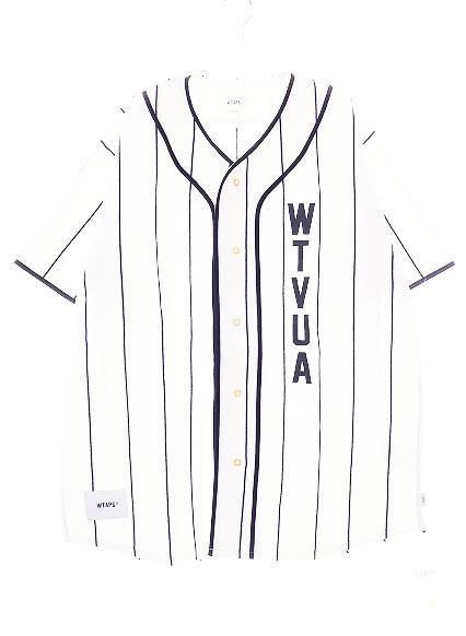 【中古】ダブルタップス WTAPS 25SS SIZE02 251ATDT-CSM26 ストライプ ベースボール シャツ 白 ☆AA★■260415