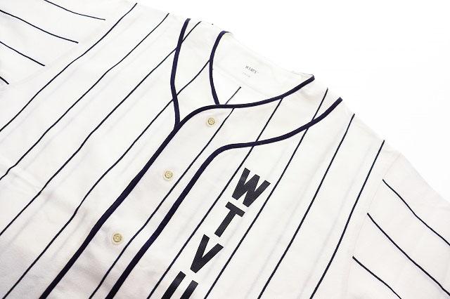 【中古】ダブルタップス WTAPS 25SS SIZE02 251ATDT-CSM26 ストライプ ベースボール シャツ 白 ☆AA★■260415_2