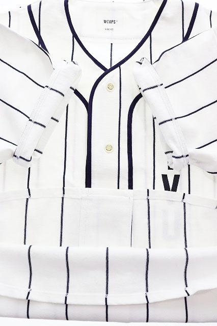 【中古】ダブルタップス WTAPS 25SS SIZE02 251ATDT-CSM26 ストライプ ベースボール シャツ 白 ☆AA★■260415_5